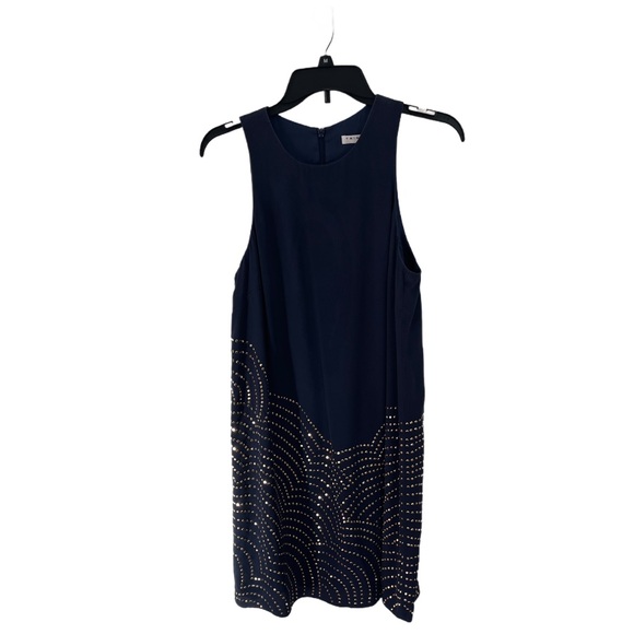 Trina Turk Navy Sleeveless Dress with Gold Accents - Picture 1 of 3